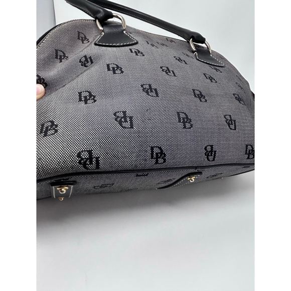 Dooney & Bourke Gray Monogram Canvas Leather Dome Satchel Bag Large - Picture 6 of 16